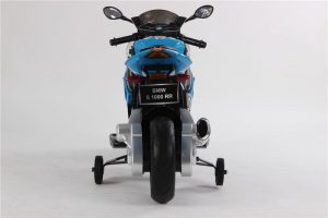 Moto électrique enfant BMW S1000RR - Bleue - vue arrière